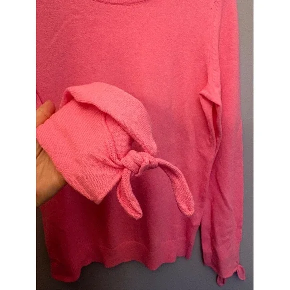 Banana Republic Italian Yarn Filpucci Pink Crewneck Sweater Tie Wool Cashmere S - Picture 2 of 4